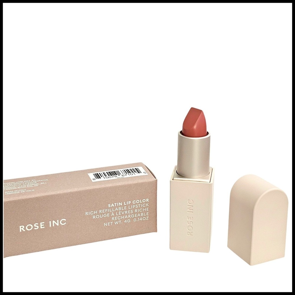 Rose Inc Rich Refillable Lipstick Satin‎ Lip Color Demure New 0.14oz Full Size